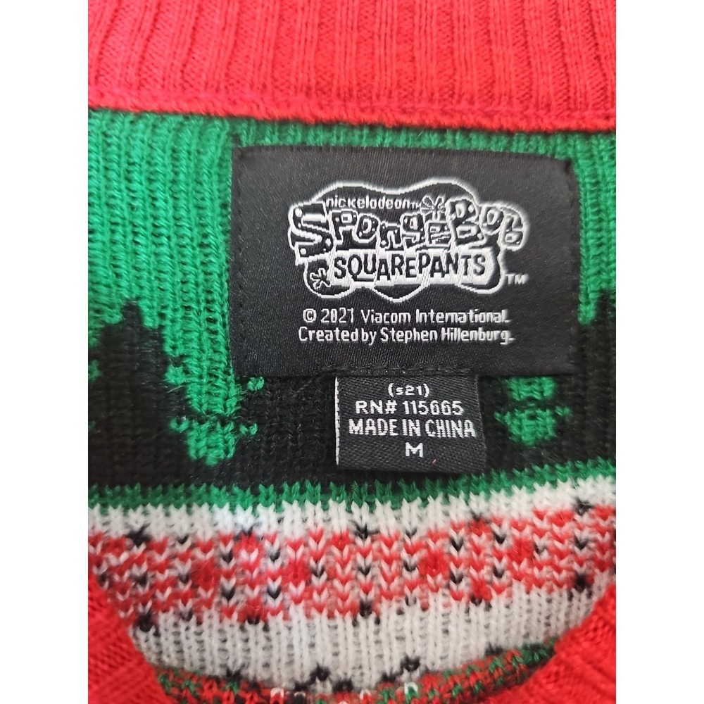 SpongeBob Patrick Star Christmas Ugly Sweater Men's‎ M Black Holiday Nickelodeon - Picture 3 of 11